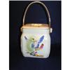 Image 1 : Porcelain Biscuit Jar with Wicker Handle #1391562