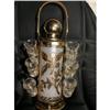 Image 1 : FROSTED DECORATIVE LIQUEUR FLASK/BOTTLE  & 6 #1391616