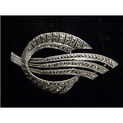 GENUINE MARCASITE DECO STYLE  BROOCH #1398146