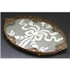 APOLLO Brass, Lace, Glass Jeweled, Oval Tray #1398547
