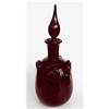 Image 1 : Hand Blown Red Glass Decanter Tear Drop Stopper#1398595