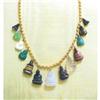 Image 1 : ESTATE 14K GOLD~13 CARVED GEM BUDDHAS NECKLACE #1398640