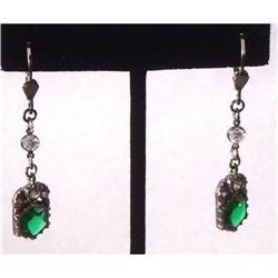 Pair of Antique Sterling Paste Earrings #1399042