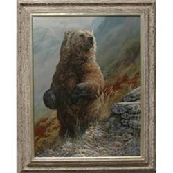 Jorge Mayol Portrait of a Grizzly Bear, Acrylic#1399052