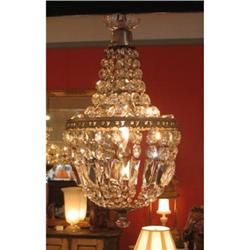 Petite Crystal and Pewter Chandelier #1417615