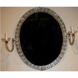 Antique Wall Mirror With Sconces #1417826