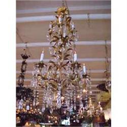 TALL TOLE AND CRYSTAL CHANDELIER #1417837