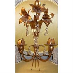 Pair of Italian Gilt Tole Sconces #1417864