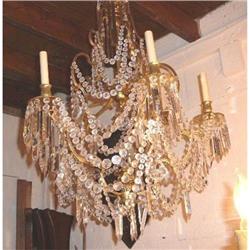 Antique French Bronze and Crystal Chandelier #1417866