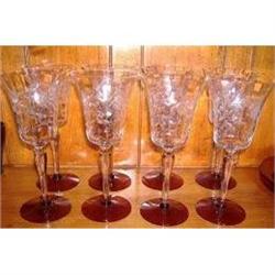 Antique Crystal Wine Glasses, Set of Six #1418202