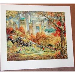 Kamil Kubik, Central Park Fall, Serigraph #1418304