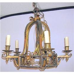 Early 1900s Bronze Chandelier #1418319