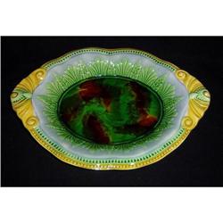 Antique American Majolica Bread Plate #1418461