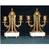 Image 1 : Pair of Small Candleabras, bronze & marble #1432356