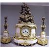 Image 1 : 3 Piece French Marble & Bronze Clock Set, 19th #1432371