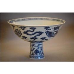 Blue  and  white  porcelain  stem  cup #1432611