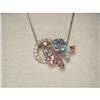 Image 1 : 18K WG Tourmaline Topaz Diamond Floral Necklace#1433028