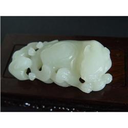 Chinese carved white jade  foo dog #1433149