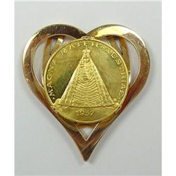 Austrian Heart Shaped Gold Money Clip  #1433169