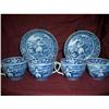 Image 1 : RIDGWAY BLUE & WHITE SAUCER & TEA CUPS #1433261