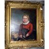 Image 1 : Oil Painting depicting a boy dressed in red and#1433266