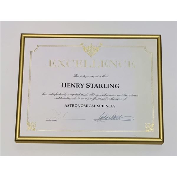 Star Trek: Voyager (1995 - 2001) - Henry Sterling (Ed Begley Jr.) Certificate of Academic Excellence