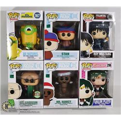 UNCLAIMED BOX OF 6 ASSORTED FUNKO POPS