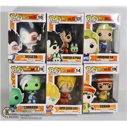 UNCLAIMED BOX OF 6 ASSORTED FUNKO POPS
