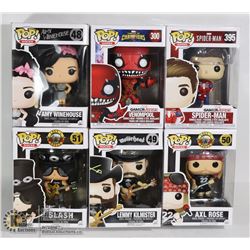 UNCLAIMED BOX OF 6 ASSORTED FUNKO POPS