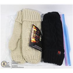 2 PACK OF HEAT WAVE WOMENS MITTENS