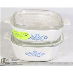 UNCLAIMED TWO CORNINGWARE DISHES WITH LIDS