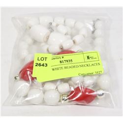 PAIR OF WHITE BEADED NECKLACES