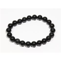 #185-NATURAL RAINBOW BLACK OBSIDIAN BRACELET