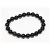 Image 1 : #185-NATURAL RAINBOW BLACK OBSIDIAN BRACELET