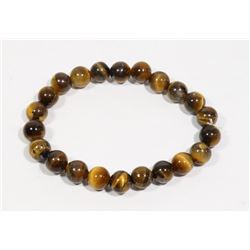 #171-NATURAL TIGER EYE BEAD BRACELET 8mm/7.5"