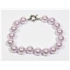 Image 1 : #38-LIGHT PURPLE SEA SHELL PEARL BRACELET 10mm/7.5
