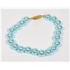 Image 1 : #33-SKY BLUE SEA SHELL PEARL BRACELET 8mm/7.5"