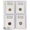 Image 1 : 4PCS GEORGE V CANADA 5 CENTS 1917TO1920, 90% SILVER