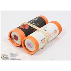 2004 POPPY $.25 2006 BREAST CANCER $.25 MINT ROLLS