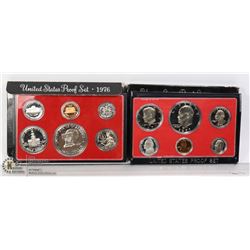 1976 & 1977 US PROOF MINT SETS WITH JFK HALF