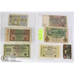 7 GERMAN REICH NOTES, WWI, WW2, +3 MILLION MKS