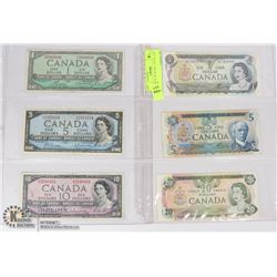 1954 BILLS - $1, $5, $10 + 1973 $1, 1979 - $5, $20