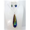 Image 1 : 25)  RAINBOW TITANIUM 3" LONG PENDANT ON