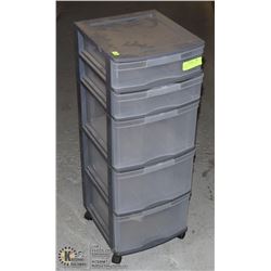 UNCLAIMED ROLLING PLASTIC STORAGE