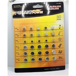 1) PACKAGE OF 30 ASSORTED SIZES ALKALINE