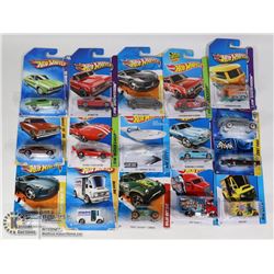 FLAT OF 15 HOT WHEELS CARS