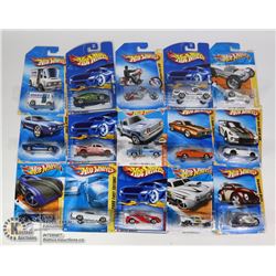 FLAT OF 15 HOT WHEELS CARS