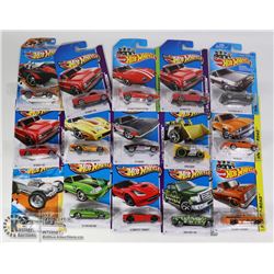 FLAT OF 15 HOT WHEELS CARS