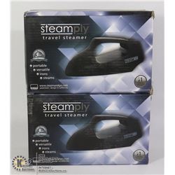 TWO STEAMPLY TRAVEL STEAMERS