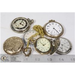 UNCLAIMED BAG WITH 6 UNTESTED POCKET WATCHES